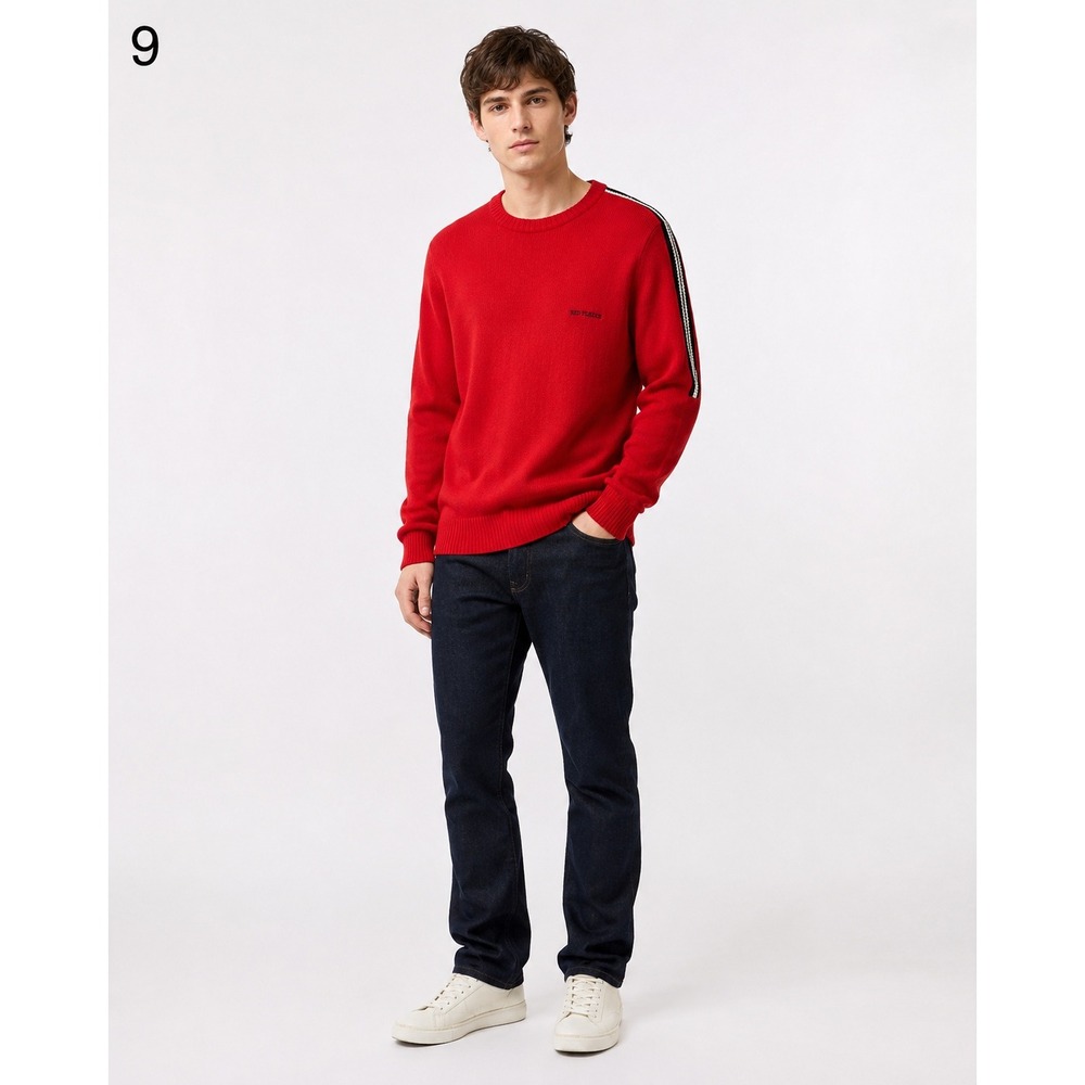 Brooks Brothers Red Fleece Italian Yarn Merino Wool Sweater Mens XL Red